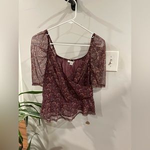 Burgundy American Eagle top